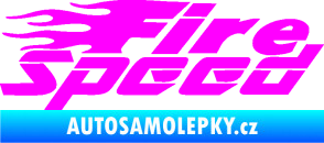 Samolepka Fire speed nápis s plameny Fluorescentní růžová