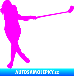 Samolepka Florbal 006 pravá  Fluorescentní růžová