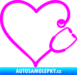 Samolepka Fonendoskop 002 pravá  zdravotní sestřička Fluorescentní růžová