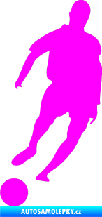 Samolepka Fotbalista 007 levá Fluorescentní růžová