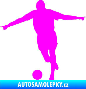 Samolepka Fotbalista 015 levá Fluorescentní růžová