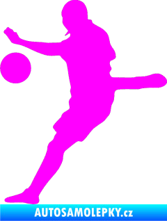 Samolepka Fotbalista 022 levá Fluorescentní růžová