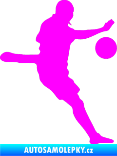 Samolepka Fotbalista 022 pravá Fluorescentní růžová