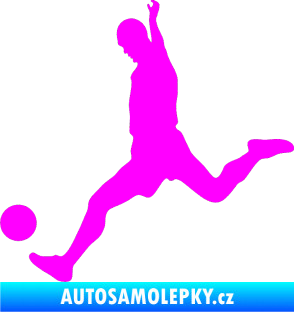 Samolepka Fotbalista 023 levá Fluorescentní růžová