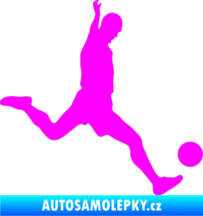 Samolepka Fotbalista 023 pravá Fluorescentní růžová