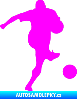 Samolepka Fotbalista 024 pravá Fluorescentní růžová