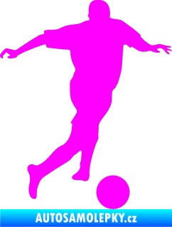 Samolepka Fotbalista 030 pravá Fluorescentní růžová