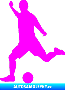 Samolepka Fotbalista 031 levá Fluorescentní růžová