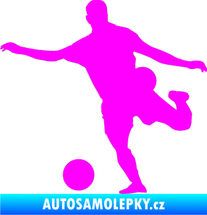 Samolepka Fotbalista 032 levá Fluorescentní růžová