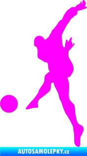 Samolepka Fotbalista 034 levá Fluorescentní růžová