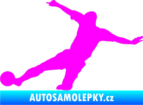 Samolepka Fotbalista 037 levá Fluorescentní růžová