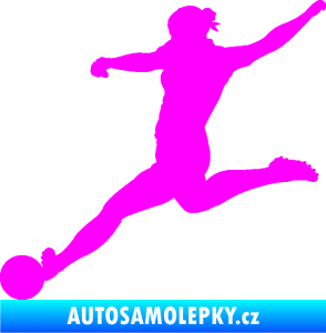 Samolepka Fotbalistka 002 levá Fluorescentní růžová
