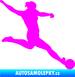 Samolepka Fotbalistka 002 pravá Fluorescentní růžová