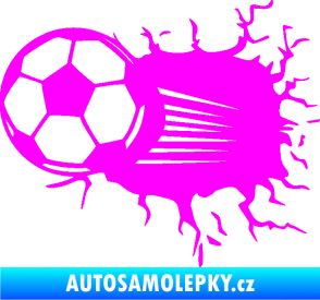 Samolepka Fotbalový míč 005 levá Fluorescentní růžová