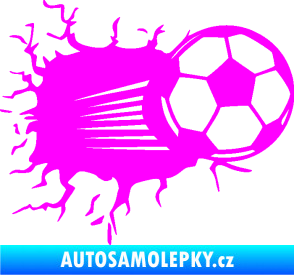Samolepka Fotbalový míč 005 pravá Fluorescentní růžová