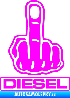 Samolepka Fuck off diesel Fluorescentní růžová