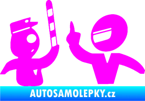 Samolepka Fuck the police 003 Fluorescentní růžová