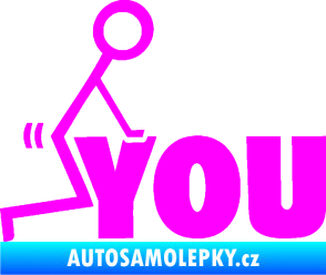 Samolepka Fuck you 002 Fluorescentní růžová