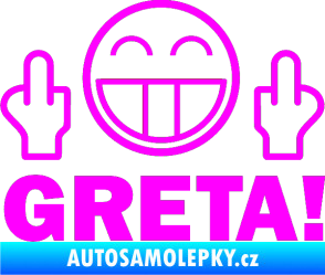 Samolepka Fuck you Greta 002 Fluorescentní růžová
