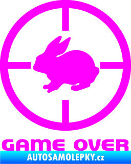 Samolepka Game over lov zajíce Fluorescentní růžová