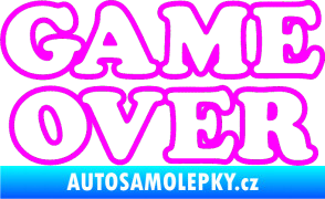 Samolepka Game over nad sebou 001 Fluorescentní růžová