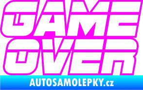 Samolepka Game over nad sebou 002 Fluorescentní růžová