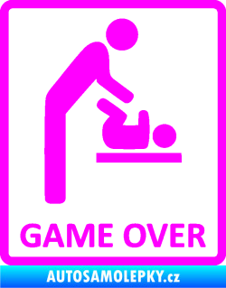 Samolepka Game over varianta baby Fluorescentní růžová