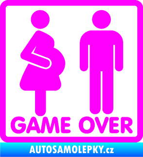 Samolepka Game over varianta jsem v tom Fluorescentní růžová