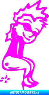 Samolepka Girl čůrá 003 pravá Fluorescentní růžová