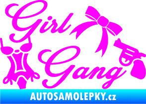 Samolepka Girl gang 001 Fluorescentní růžová