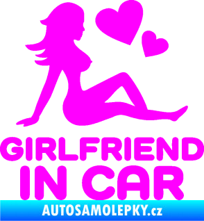 Samolepka Girlfriend in car Fluorescentní růžová