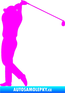 Samolepka Golfista 004 levá Fluorescentní růžová