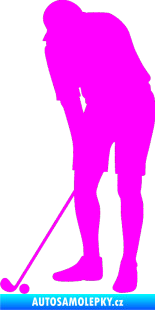 Samolepka Golfista 007 levá Fluorescentní růžová
