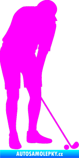 Samolepka Golfista 007 pravá Fluorescentní růžová