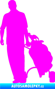 Samolepka Golfista 009 levá Fluorescentní růžová