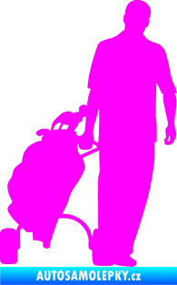 Samolepka Golfista 009 pravá Fluorescentní růžová