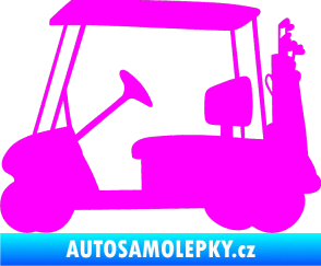 Samolepka Golfista 012 levá vozík Fluorescentní růžová