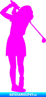 Samolepka Golfistka 014 pravá Fluorescentní růžová