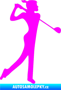 Samolepka Golfistka 016 pravá Fluorescentní růžová