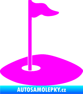 Samolepka Golfová jamka 001 levá Fluorescentní růžová