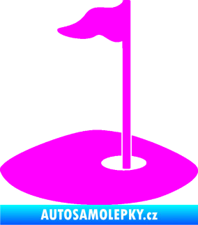 Samolepka Golfová jamka 001 pravá Fluorescentní růžová