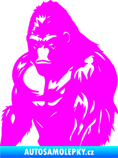 Samolepka Gorila 004 levá Fluorescentní růžová