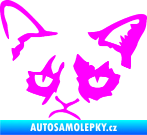 Samolepka Grumpy cat 001 levá Fluorescentní růžová