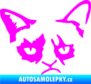 Samolepka Grumpy cat 001 pravá Fluorescentní růžová