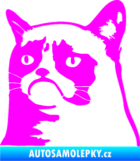 Samolepka Grumpy cat 002 levá Fluorescentní růžová