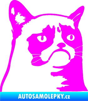 Samolepka Grumpy cat 002 pravá Fluorescentní růžová