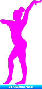 Samolepka Gymnastka 001 levá Fluorescentní růžová