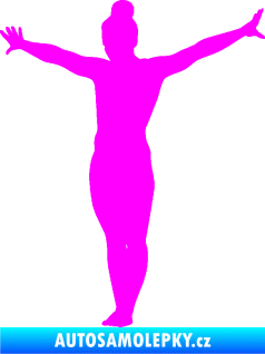 Samolepka Gymnastka 002 levá Fluorescentní růžová
