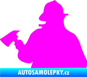 Samolepka Hasič 004 levá Fluorescentní růžová