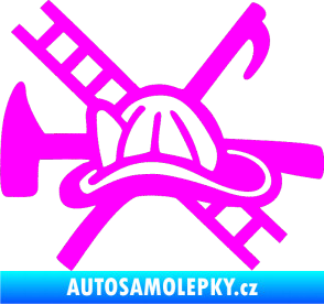 Samolepka Hasič 005 levá Fluorescentní růžová
